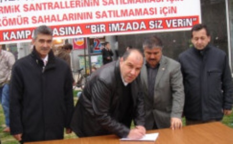 KÜTAHYA DA ENERJİ ÖZELLEŞTİRMESİNE KARŞI İMZA KAMPANYASI