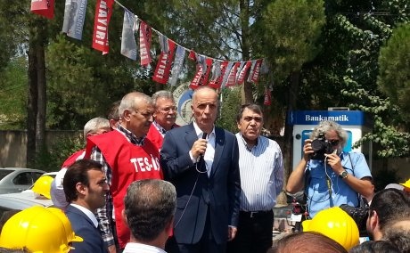 ATALAY VE GENEL BAŞKAN AKÇUL YATAĞAN DİRENİŞ ÇADIRINI ZİYARET ETTİ