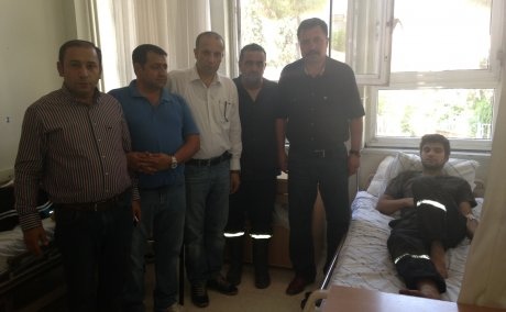 YARALANAN ÜYELERİMİZE GENEL MERKEZ YÖNETİCİLERİMİZDEN ZİYARET